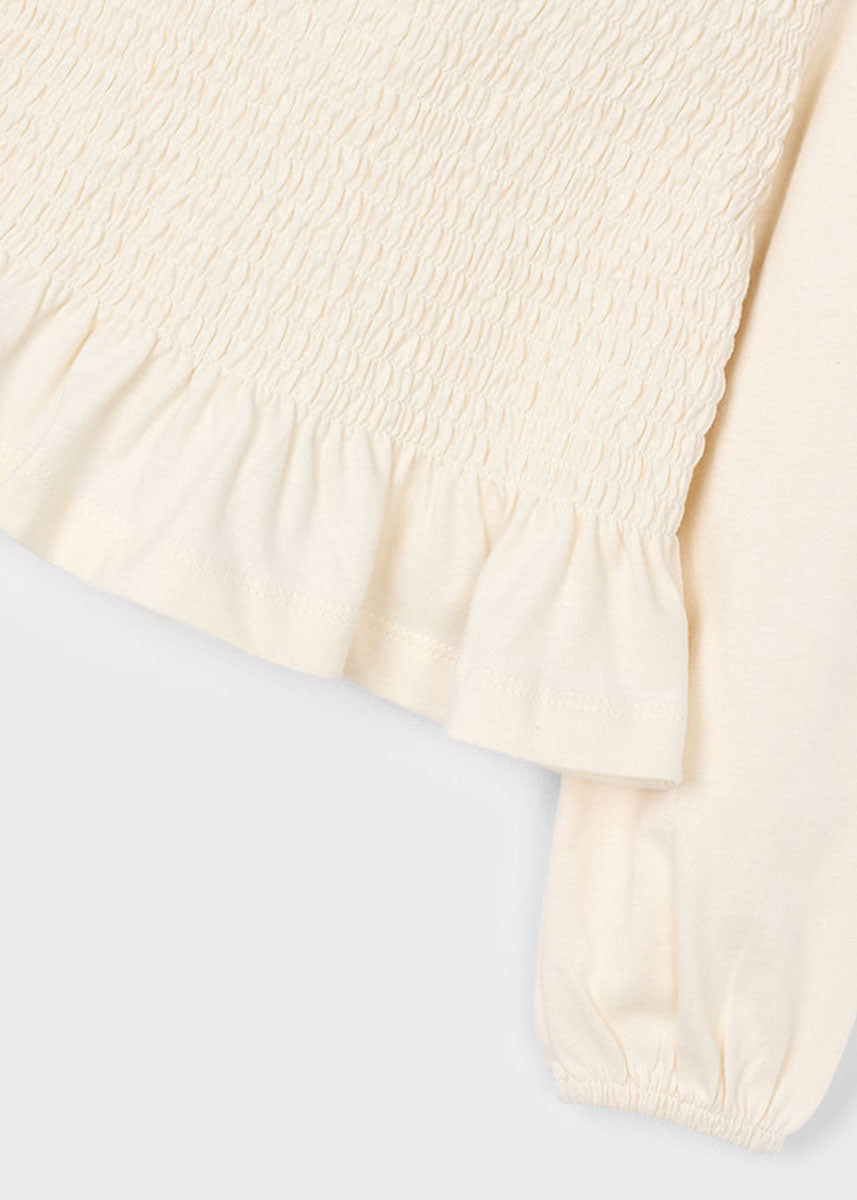 Annemarie Long Sleeve Peplum Top - Macchiato