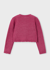 Lacey Knit Link Cardigan - Cherry
