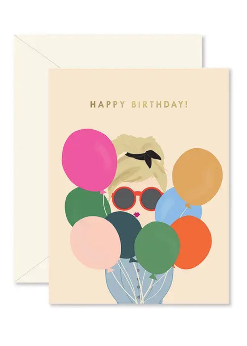 Balloon Lady Birthday Card