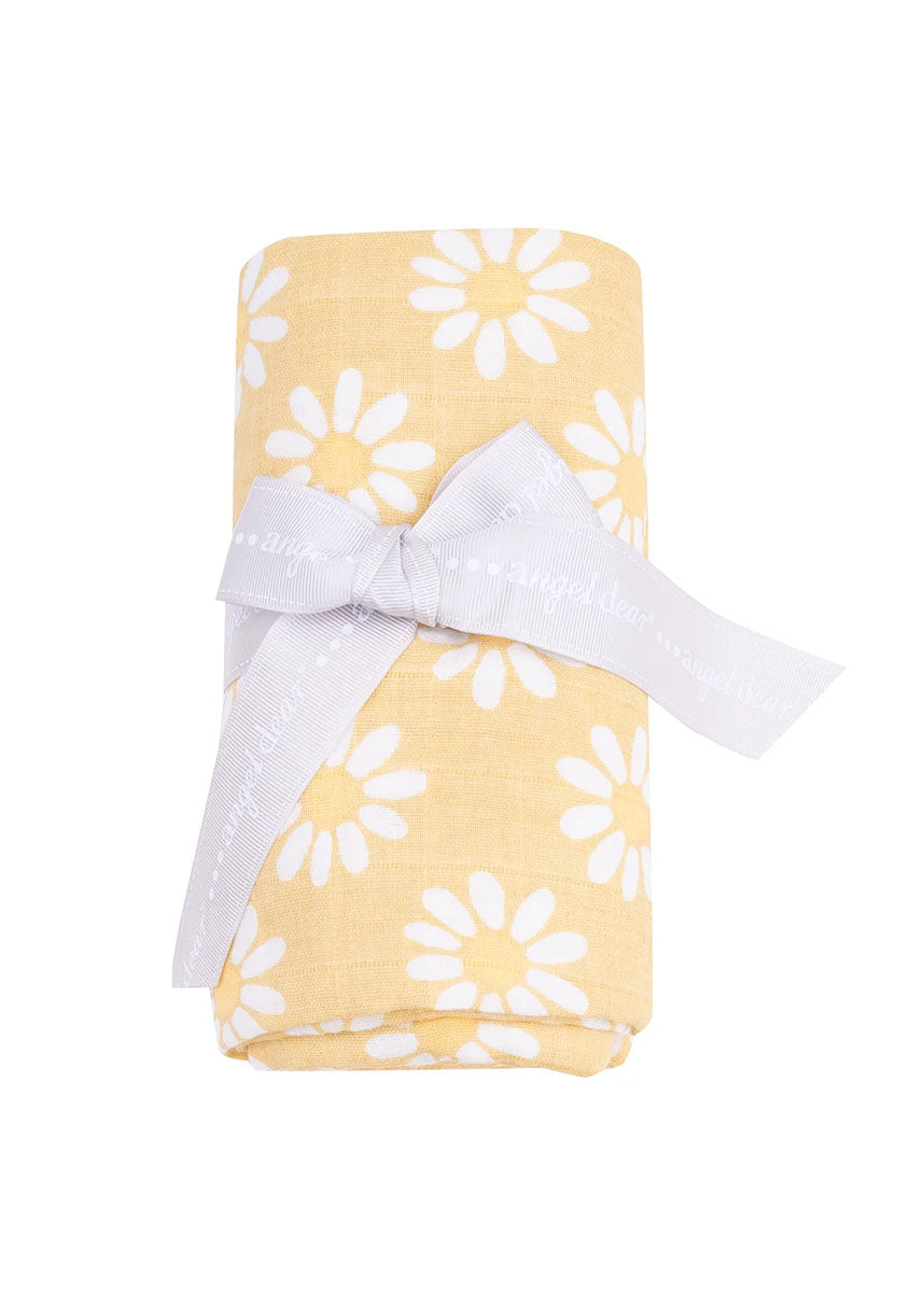 Muslin Swaddle Blanket - Yellow Mod Daisy