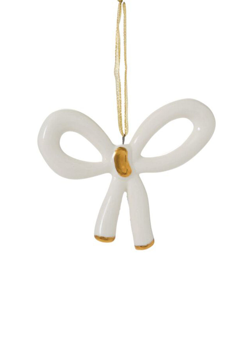 Luella Bow Ornament - White Gold