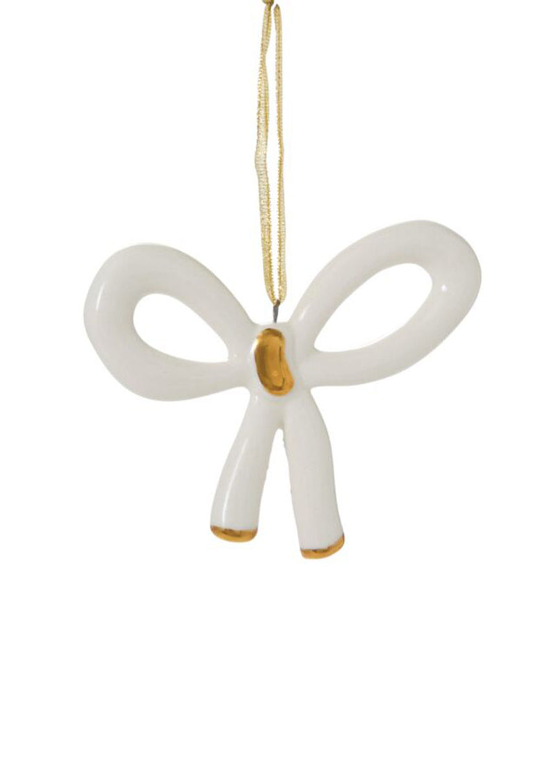 Luella Bow Ornament - White Gold