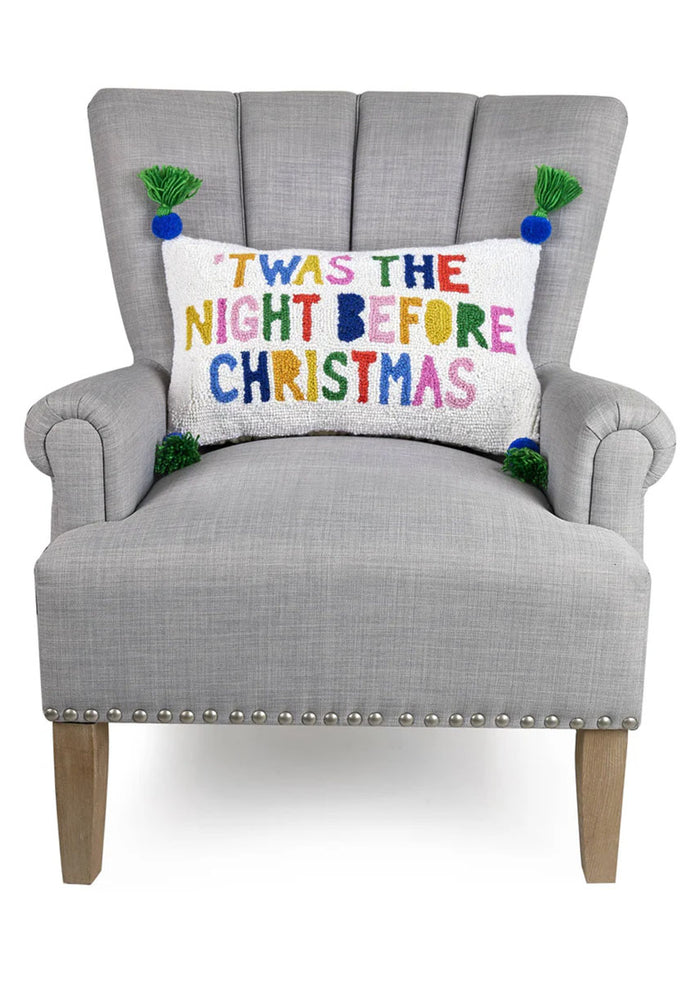 Night Before Christmas Pom Hook Pillow