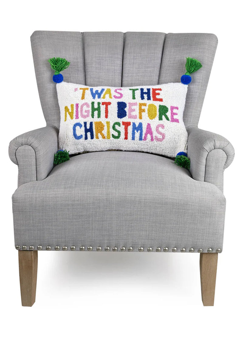 Night Before Christmas Pom Hook Pillow