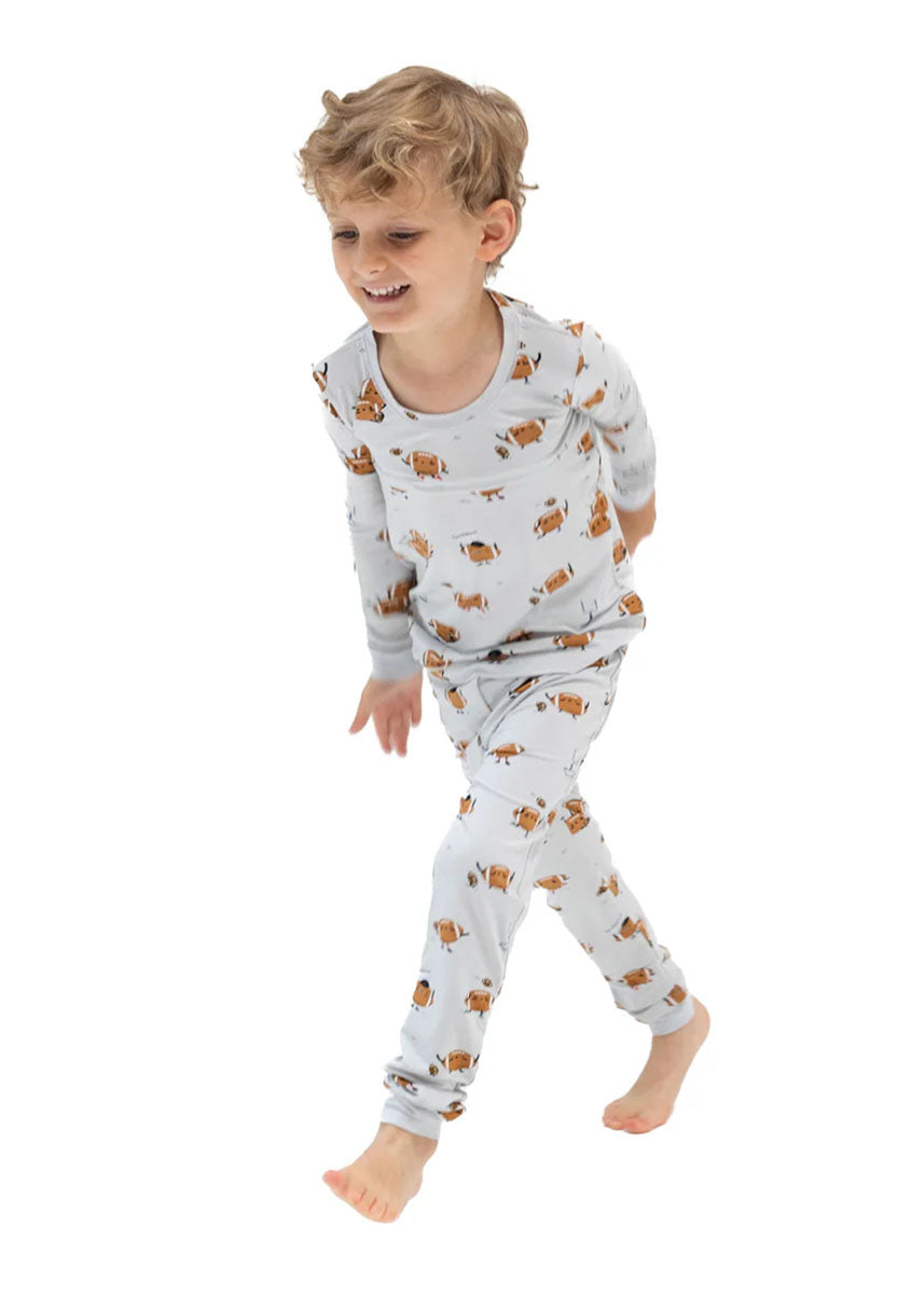 2-Piece L/S Pajama Set - Footballs Playing Football