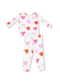 2-Piece L/S Pajama Set - Happy Hearts