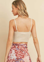 Kelsey Ribbed Knit Tank Top - Eggshell