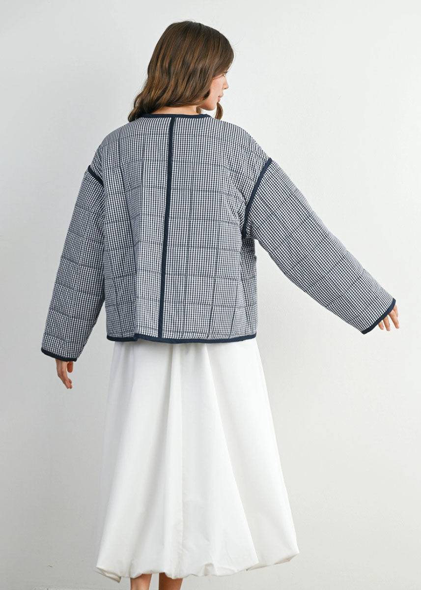 Astrid Quilted Puff Jacket - Navy Multi