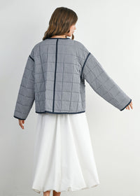 Astrid Quilted Puff Jacket - Navy Multi