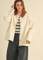 Salem Cord Collar Barn Jacket - Beige & Brown