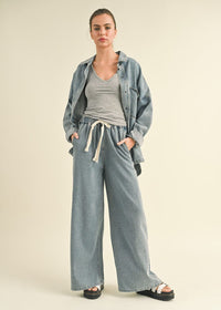Mackenzie Washed Denim Snap Shacket