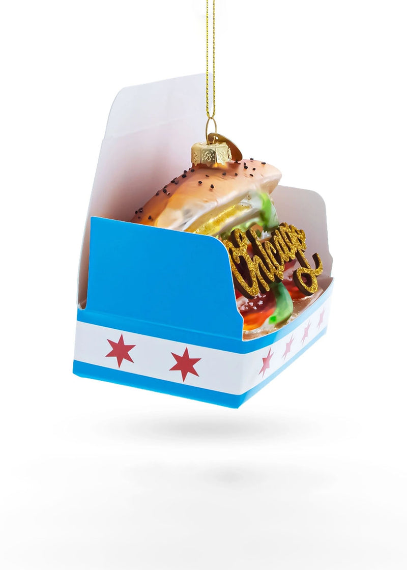 Classic Chicago Style Hot Dog Ornament