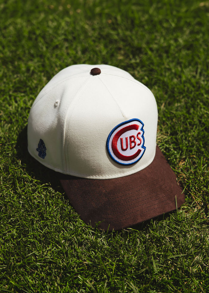 Chicago Cubs Vintage Logo Dad Hat - Ivory & Brown