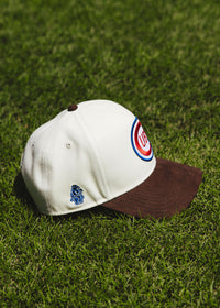 Chicago Cubs Vintage Logo Dad Hat - Ivory & Brown