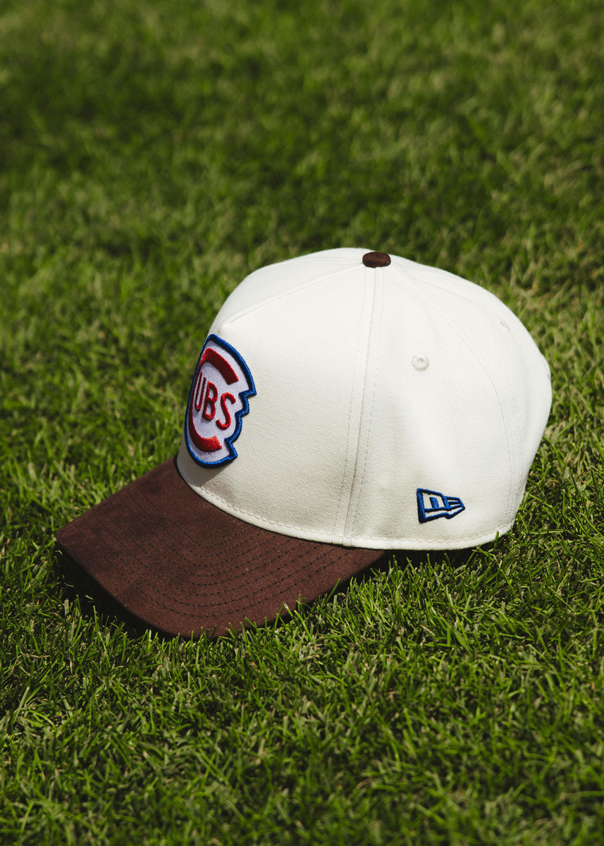 Chicago Cubs Vintage Logo Dad Hat - Ivory & Brown