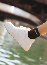 Chicago Ruffle Sock - Brown & Blue