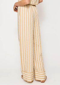 Kamari Stripe Pants - Ecru Taupe