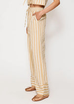 Kamari Stripe Pants - Ecru Taupe