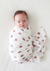 Large Muslin Swaddle Blanket - Mushrooms