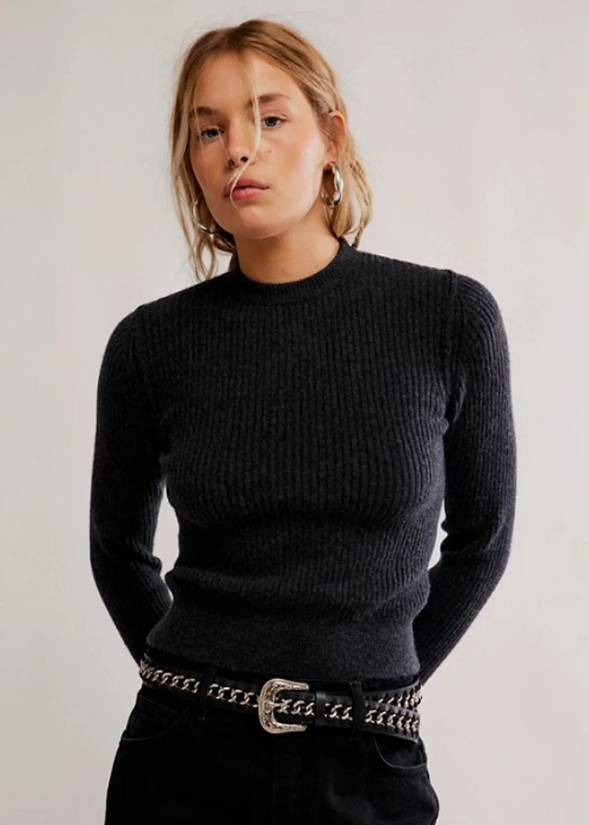 Even After Pullover Top - Charcoal