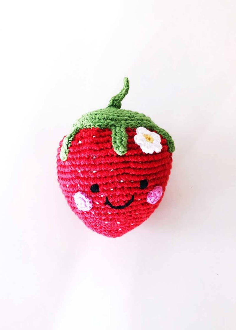 Friendly Plush Strawberry Rattle