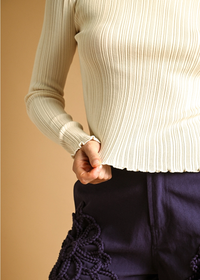 Ester Long Sleeve Knit Top - Cream