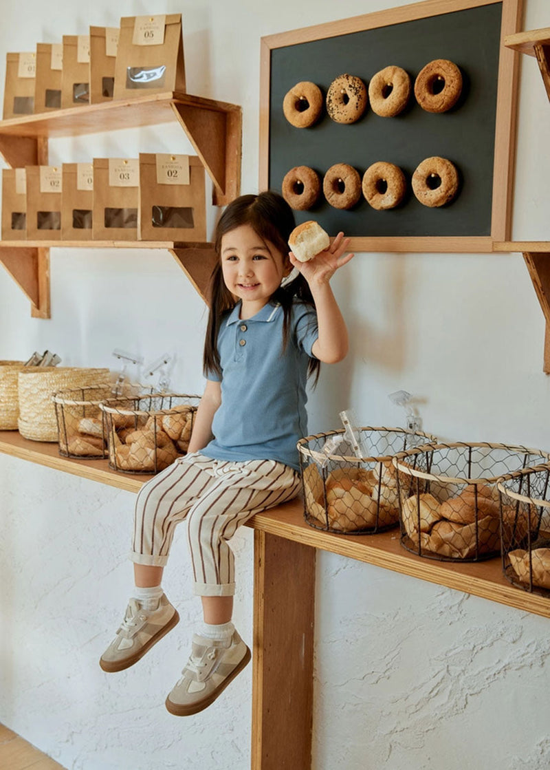 Toddler Relaxed Tapered Pant - Brown Stripes