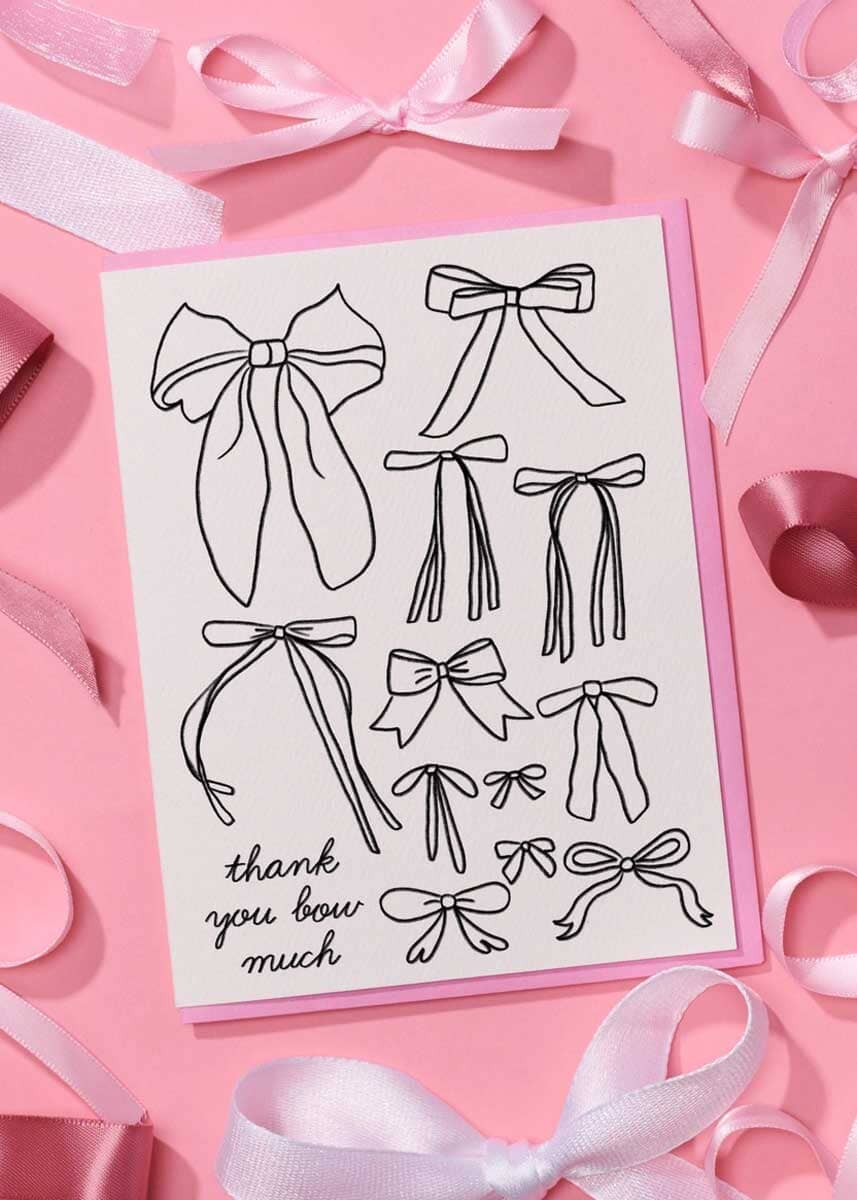Bow Girly Thank You Card