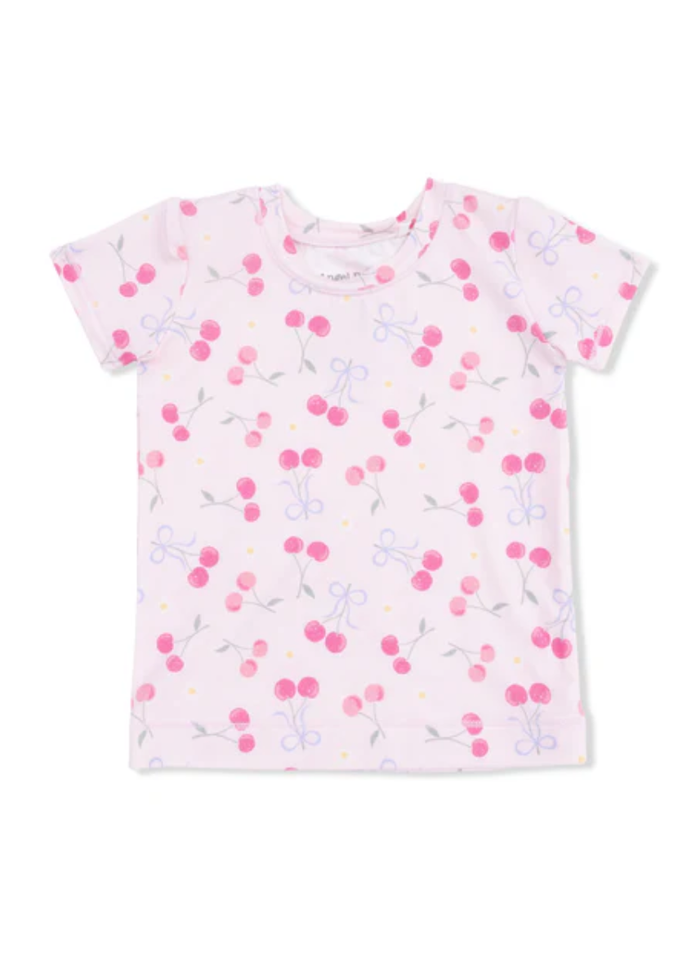 2-Piece Pajama Shorts Set - Sweet Bow Cherries