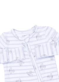 2-Way Zipper Footie - Airplane Stripe