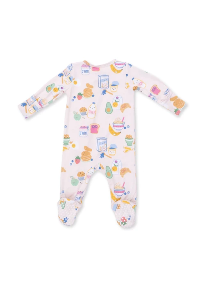 2-Way Zipper Footie - Breakfast Club Pink