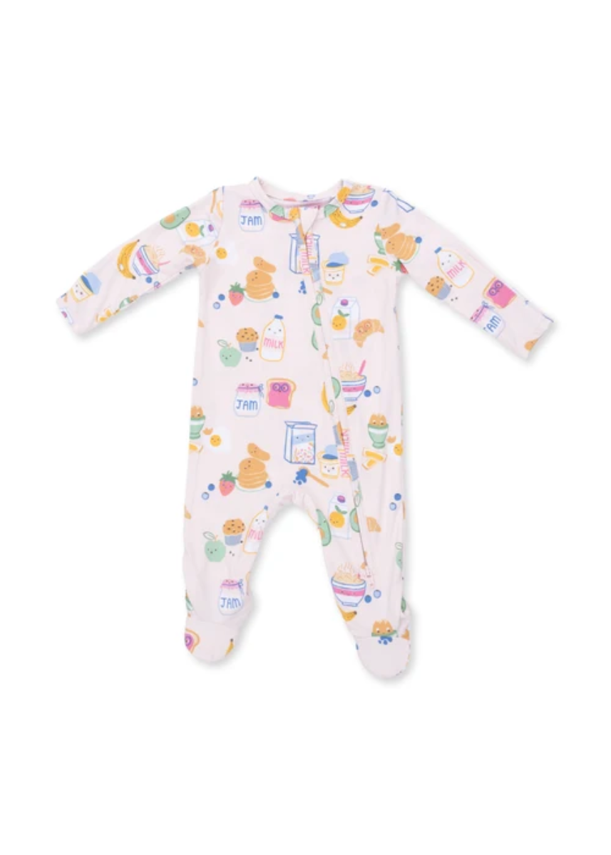 2-Way Zipper Footie - Breakfast Club Pink