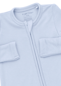 2-Way Zipper Footie - Sheer Blue Rib