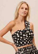 Sophia One Shoulder Top - Black & White