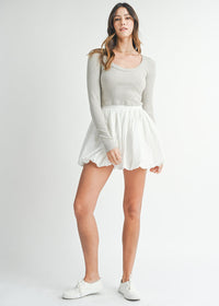 Alabama Bubble Mini Skirt - Off-White