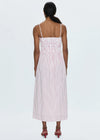 Bianca Shirred Bodice Dress - Ruby Stripe