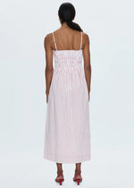 Bianca Shirred Bodice Dress - Ruby Stripe