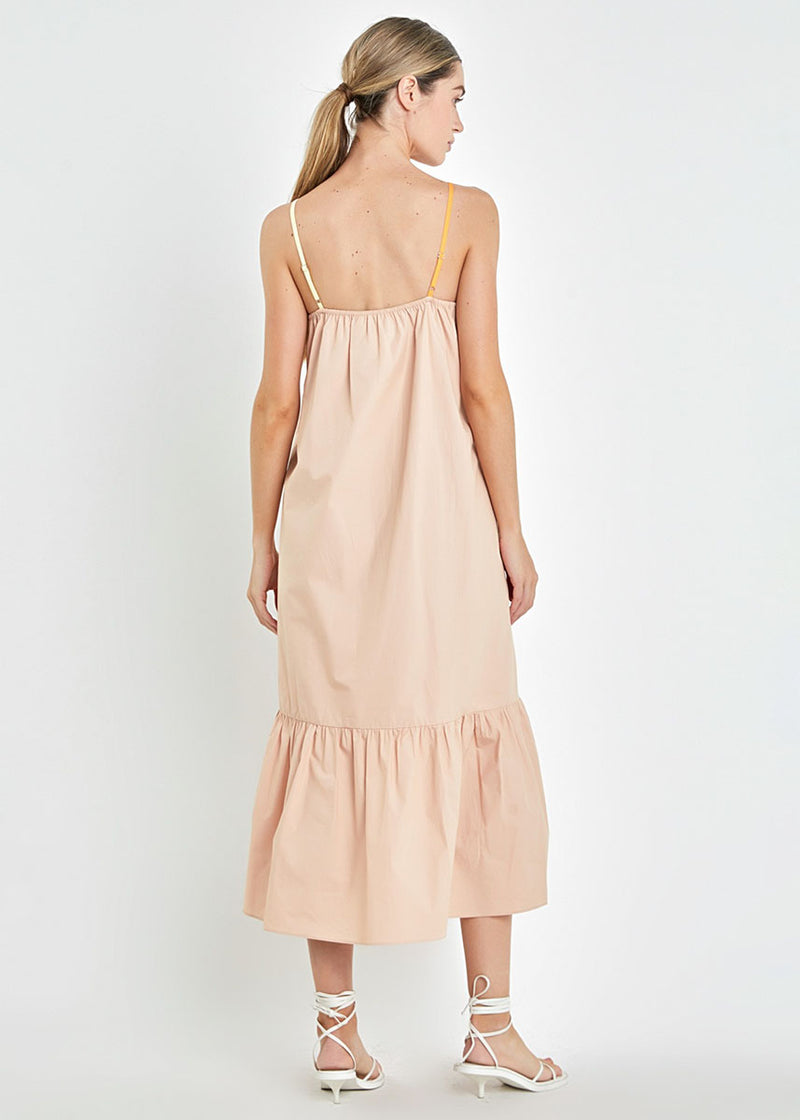 Francine Color Block Maxi Dress - Orange Multi