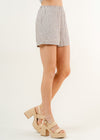 August Stripe Shorts - Light Brown & White