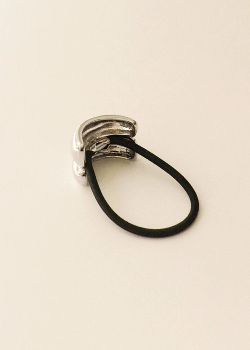 Mini Double Arch Metal Hair Tie - Silver