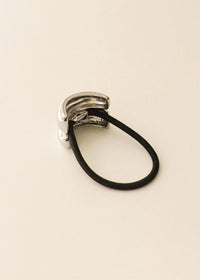 Mini Double Arch Metal Hair Tie - Silver