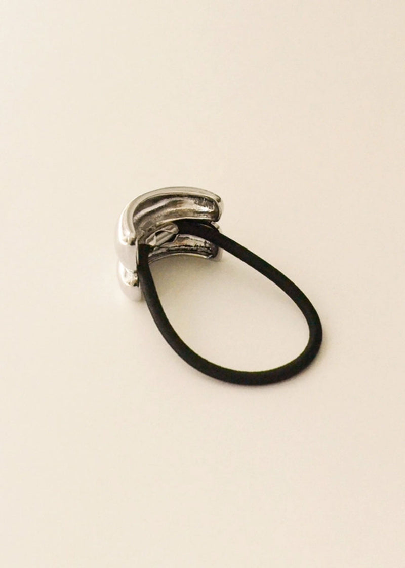 Mini Double Arch Metal Hair Tie - Silver