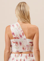 Sophia One Shoulder Top - White Pink