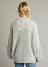 Deloris Zip Cardigan - Heather Grey