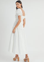 Emmaleigh Smocked Tiered Midi - Off White