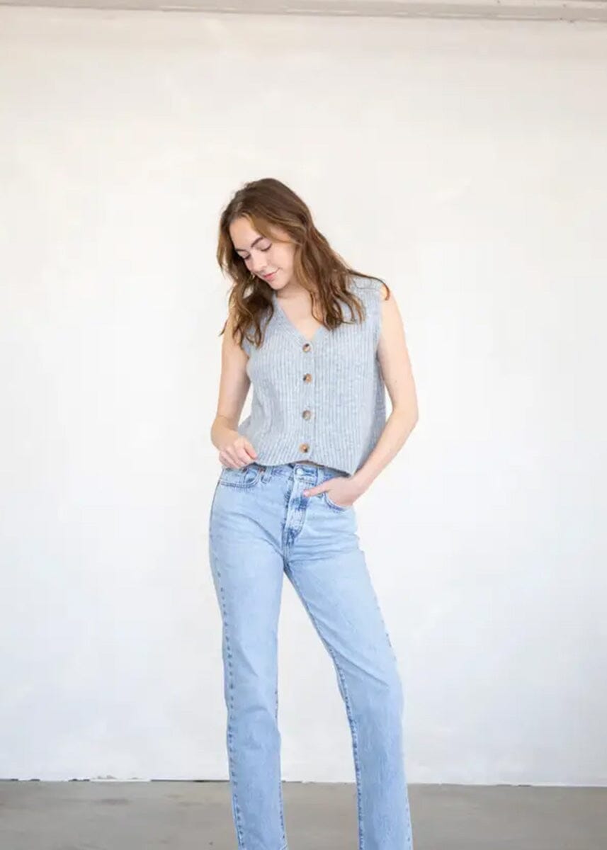 Lani Knit Vest - Heather Grey