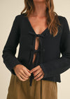 Marnie Tie-Front Cardigan - Black