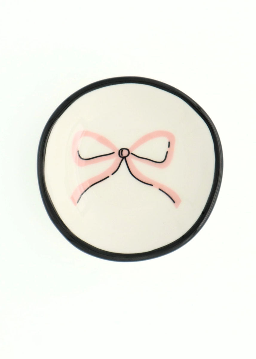 Pastel Pink Bow Ring Dish