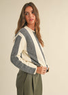 Kya Wide Stripe Knit Sweater - Cream & Black