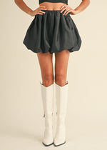 Ollie Metallic Bubble Mini Skirt - Black